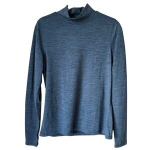 Wicked Wool Long Sleeve Mock Neck Blouse Size Large
